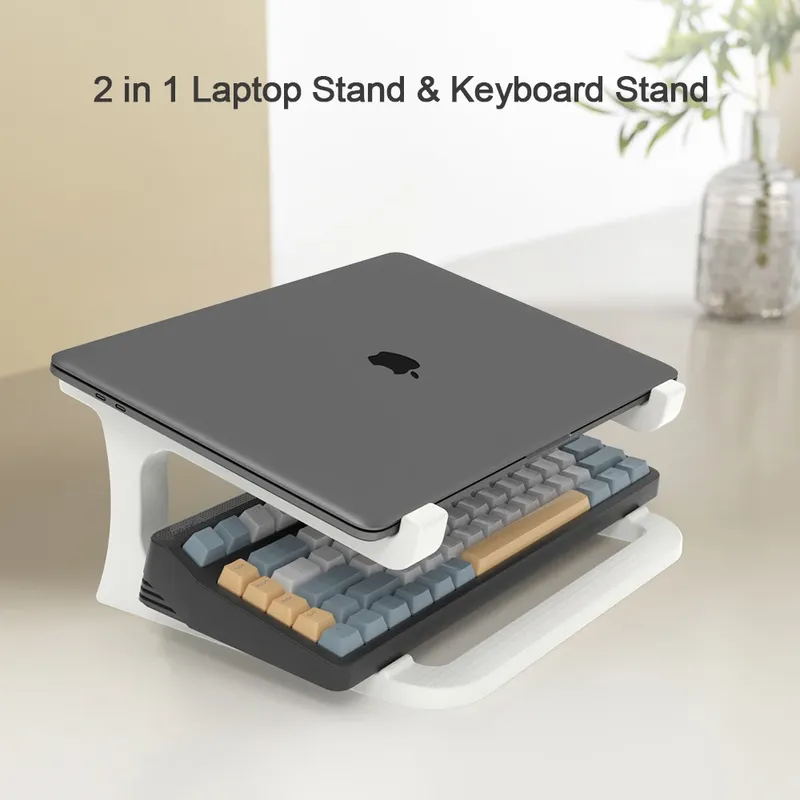 Ergonomischer Laptopständer mit Tastaturständer – tragbarer Desktop-Lift, geeignet für MacBook, PC, Tablet – robust