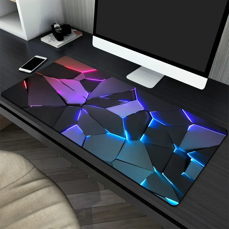 Line Geometry RGB-Mauspad, großes Mauspad, 400 x 900, Gaming-Matten, PC, Computer, Tastatur, XL, Schreibtischunterlage, Büros, Innenzubehör, Teppich