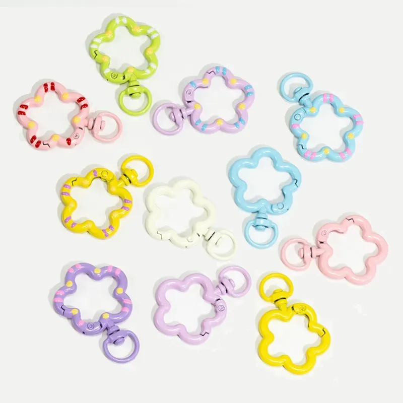 5 Stück Blumen-Karabinerhaken, Trigger-Clips, Schnallen für Schlüsselanhänger, Karabiner, Karabinerverschluss, Haken für Halskette, Schlüsselanhänger, Schmuckversorgung
