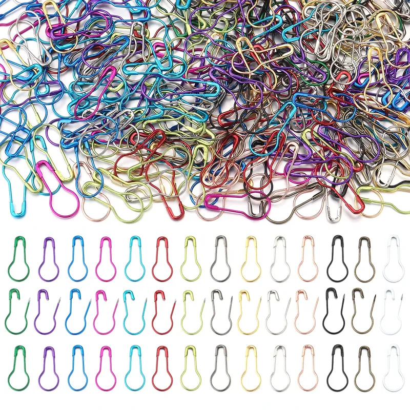 200 Teile/los Metall Pins Häkeln Zubehör Kürbis Sicherheits Pin Locking Stricken Marker Tag Clips Latch Nähen Werkzeuge 9,5x22MM
