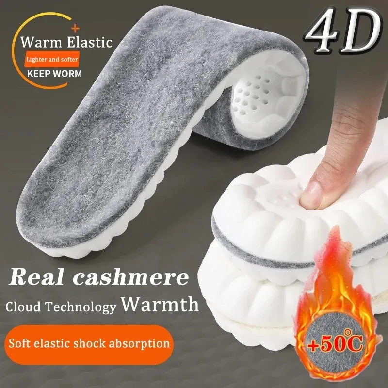 2 Stück selbsterwärmende Thermo-Einlegesohlen für Füße, Winter, warme Wolle, Thermo-Memory-Schaum für Männer und Frauen, Sportschuhe, selbsterhitzende Schuhpolster