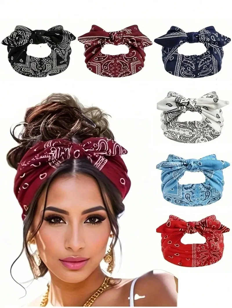 1pc frauen Bogen Kaninchen Ohren Haarband Böhmischen Stil Breites Stirnband Ultra Breite Elastische Afrikanische Breite Haar Wrap Stirnband