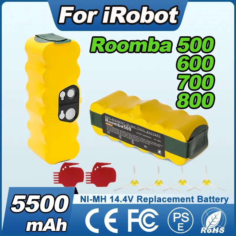 Powtree Für iRobot Roomba Batterie 5500 mAh 14,4 V Für Roomba 500 600 700 800 Staubsauger Akku