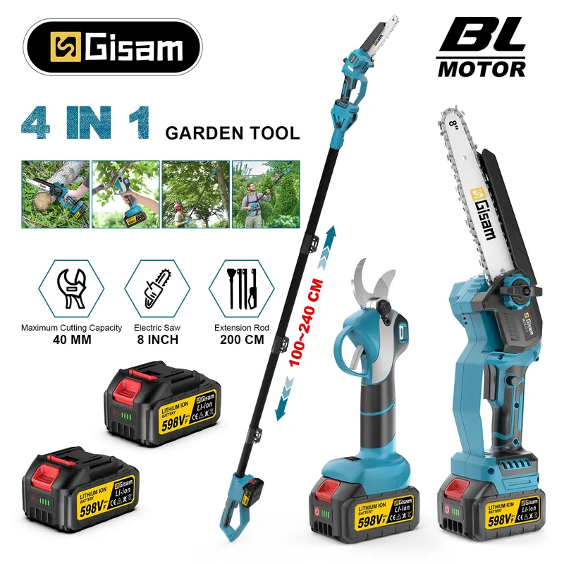 G perfil Bürstenlose Teleskopstange Elektrische Kettensäge Schere 4in1 Hohe Astsäge Garten Beschneiden Werkzeug Für makita 18V batterie pins