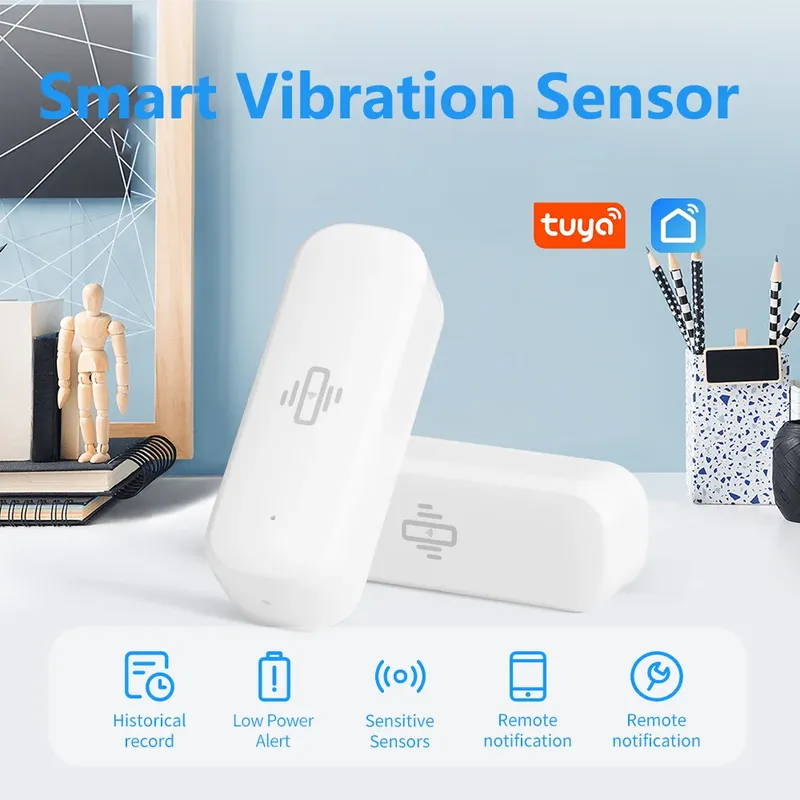 Tuya Smart WiFi Vibration Sensor Echtzeit Überwachung Smart Leben APP Fern Überwachung Home Security Mit Alexa Google Hause