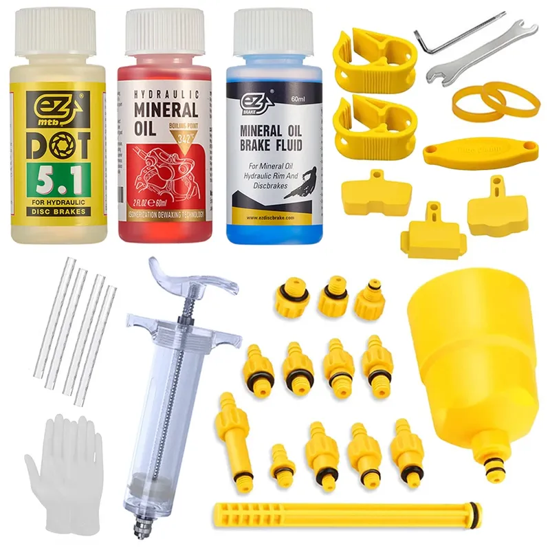 Fahrrad Bremsöl Entlüftung Kit Werkzeuge 60ML Bremse Mineral Öl Fahrrad Bremse Reparatur Werkzeug Für Shimano Hydraulische Scheibenbremse Entlüftungs werkzeug