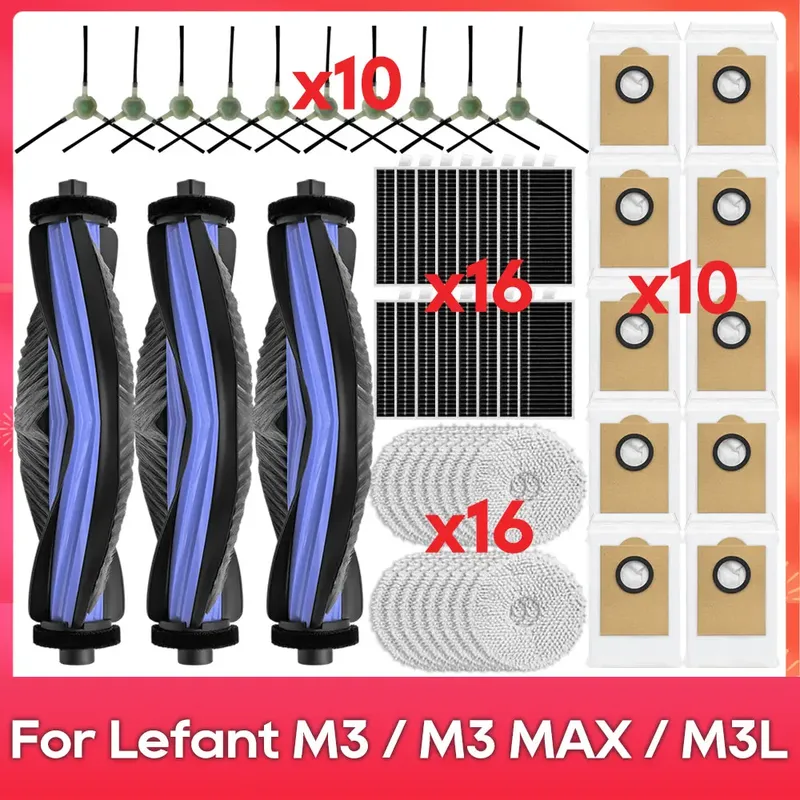 Passend für ( Lefant M3 / M3 MAX / M3L / Gen2 / Gen1 ) Bürste Filter Wischtuch Staubbeutel Teile Zubehör Set für Saugroboter