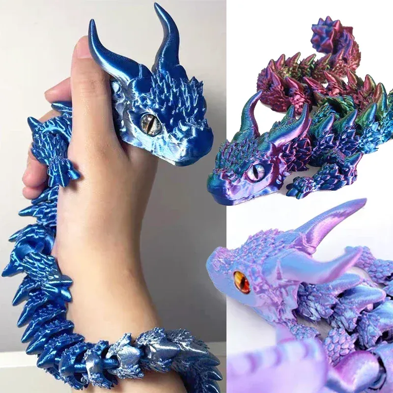 3D-gedrucktes magisches Drache-Spielzeug mit beweglichem Gelenk, drehbar, bewegliches Büro-Desktop-Ornament, Erwachsene, Kinderspielzeug, Basteln, Geschenk