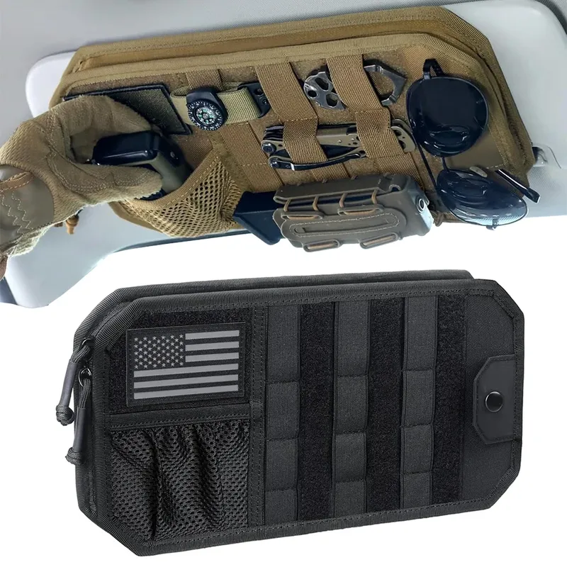 Auto Sonnenblende Organizer Universal Auto Sonnenschirm Lagerung Clip für Auto Zubehör Lagerung Halter Molle Jagd Getriebe Tasche