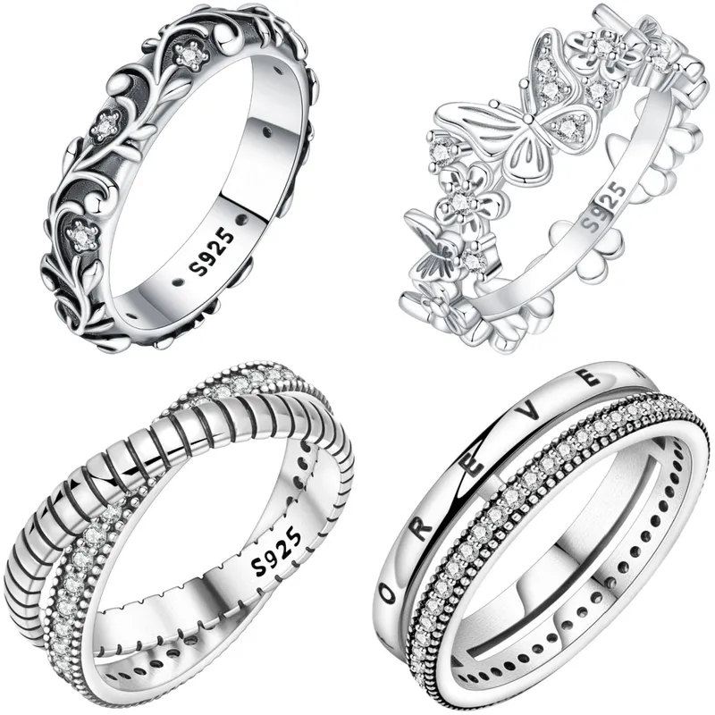Orstarry S925 Sterling Silber Vintage Muster Geschlossen Ring Für Frauen Original Finger Ring Schmuck Party Feine Trendy Geschenke