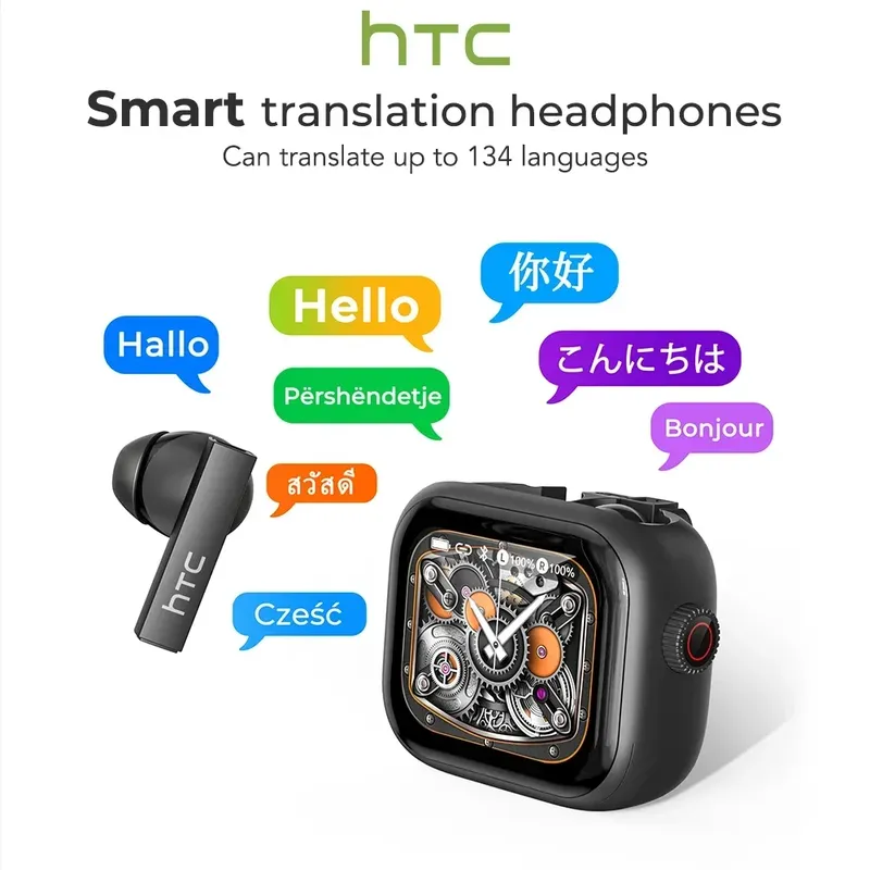 HTC NE40 Kopfhörer Bluetooth V6 TWS Sport AI Translator Ohrhörer Rauschunterdrückung Drahtlose Kopfhörer mit Mikrofon