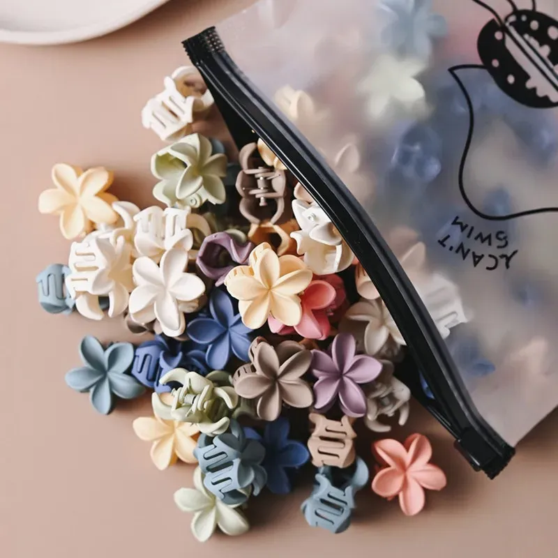 10/20 stücke Kleine Haar Klaue Clips Süße Farbe Gemischte Blume Matt Clips Haarnadel Haarspange Für Frauen Mädchen Kinder Haar zubehör