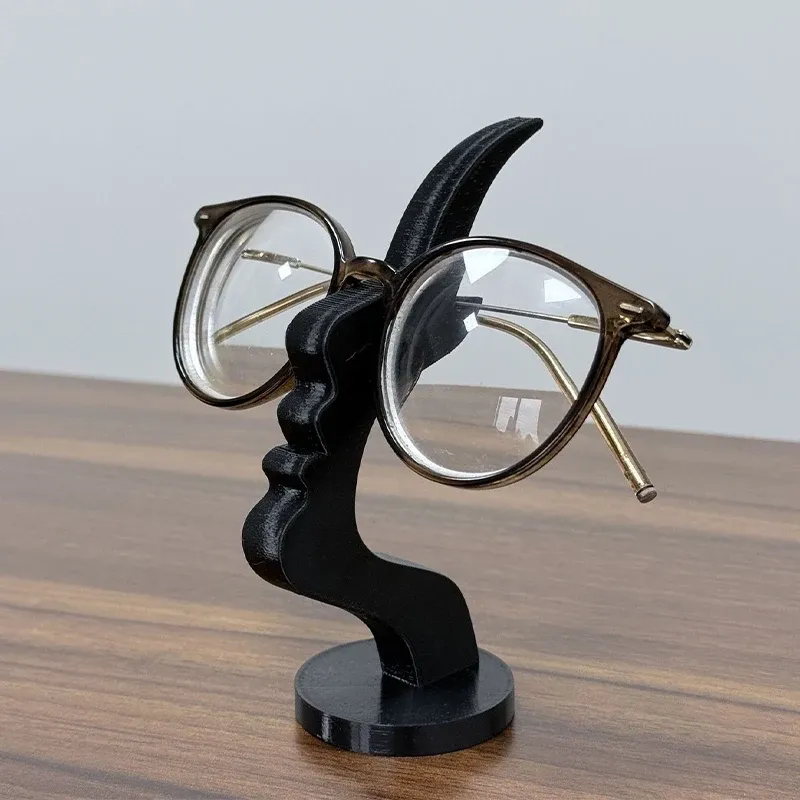 Einzigartiger, gebogener Brillenhalter-Ständer, sichere und künstlerische Aufbewahrungslösung, erhöhter Schreibtisch- oder Nachttischdekoration, praktisch, minimalistisch