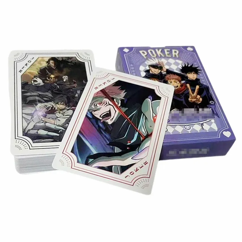 Jujutsu Kaisen spielen Poker Karten Brettspiele Anime Itadori Yuji Kind Kinderspielzeug Kinderspielzeug Deck Kartenspiel Set Megumi Satoru