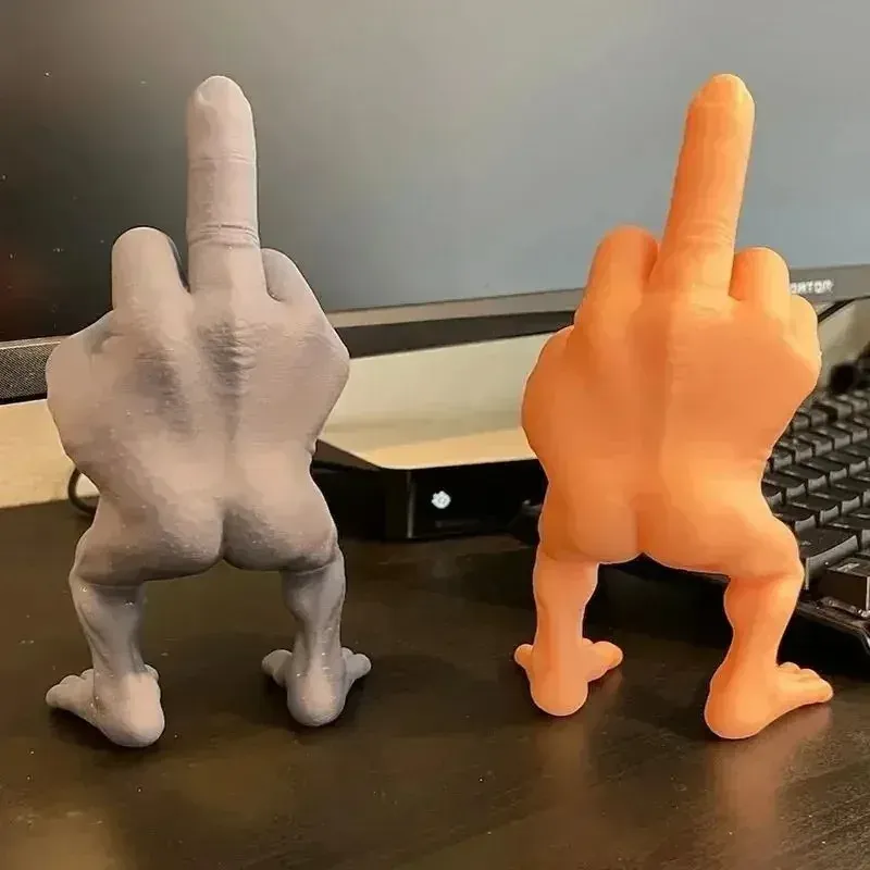 Mittelfingerfigur mit Beinen, Schreibtisch, Kunstharz, Ornamente, kreative, lustige Mittelfinger-Desktop-Dekoration