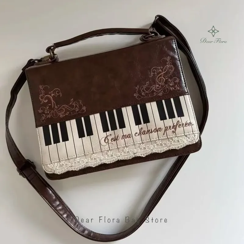 Neue Vintage Klavier Umhängetasche Damen Braun Umhängetasche Y2k Mädchen Transparent Ita Tasche Personalisierter Rucksack Ästhetische Handtaschen
