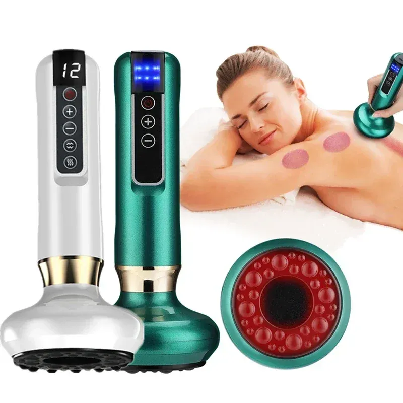 Tricolor Elektrisches Massagegerät GuaSha Anti Cellulite Vakuum Saugnapf Schönheit Gesundheit Schaben Infrarot Wärme Abnehmen Massage Thera