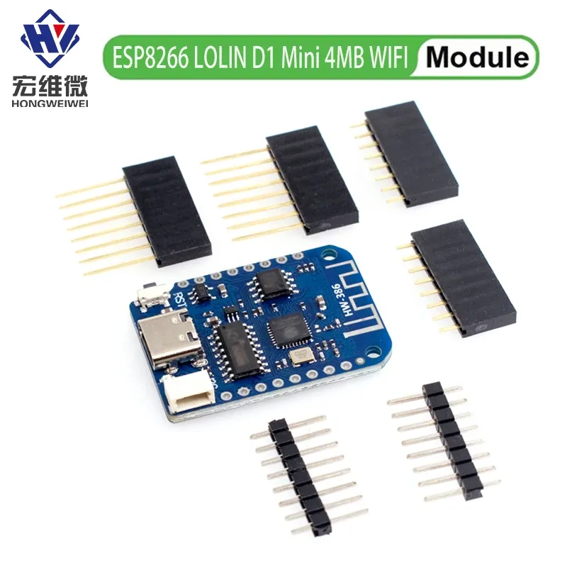 LOLIN D1 Mini V4.0.0 WIFI Internet ESP8266 Entwicklungsboard 4 MB WiFi-Entwicklungsmodul für Arduino IDE/MicroPython Typ-C-Anschluss