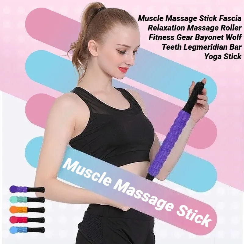Massage-Stab für Yoga, Tiefenmuskelentspannung, Persönliches Training, Faszienrolle aus Kunststoff, Fitness-Körpermassagegerät