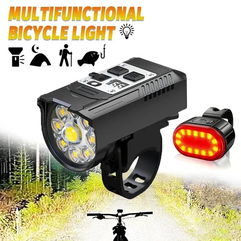 9LED Radfahren Taschenlampe Typ C Wiederaufladbare Fahrrad Taschenlampen Ultraleichte Lenker Lichter Outdoor Whaterproof Laterne für Fahrrad