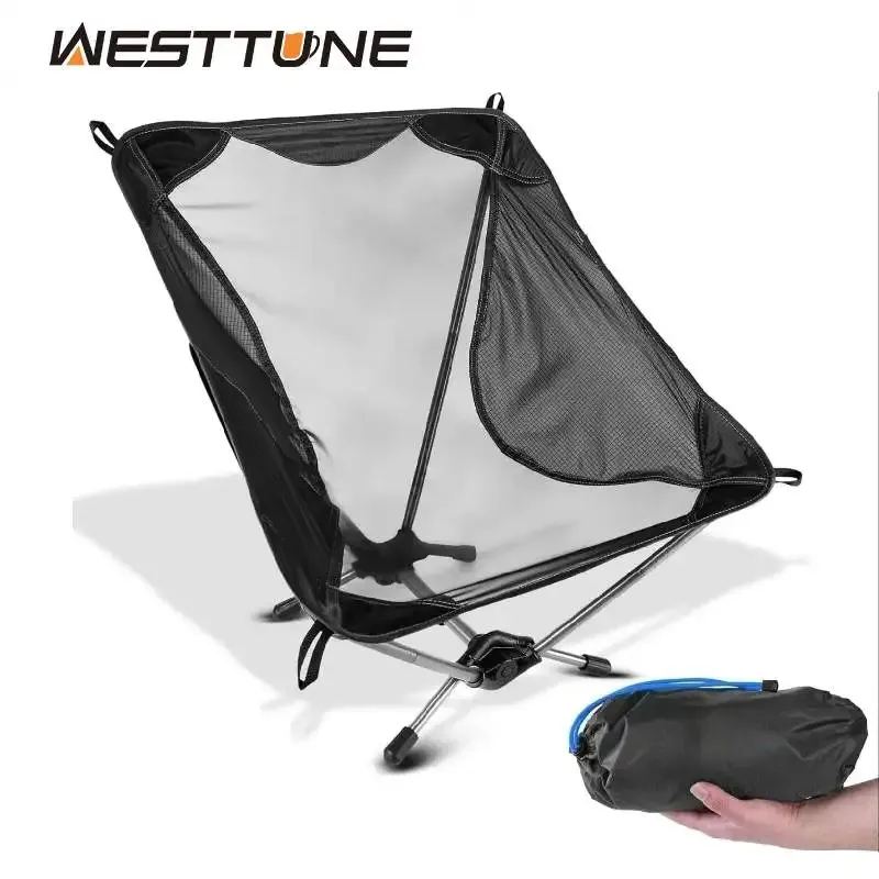 WESTTUNE 780 g ultraleichter Campingstuhl aus Aluminiumlegierung, leichter Outdoor-Klappstuhl, Mondstuhl für Rucksackreisen, Wandern, Reisen