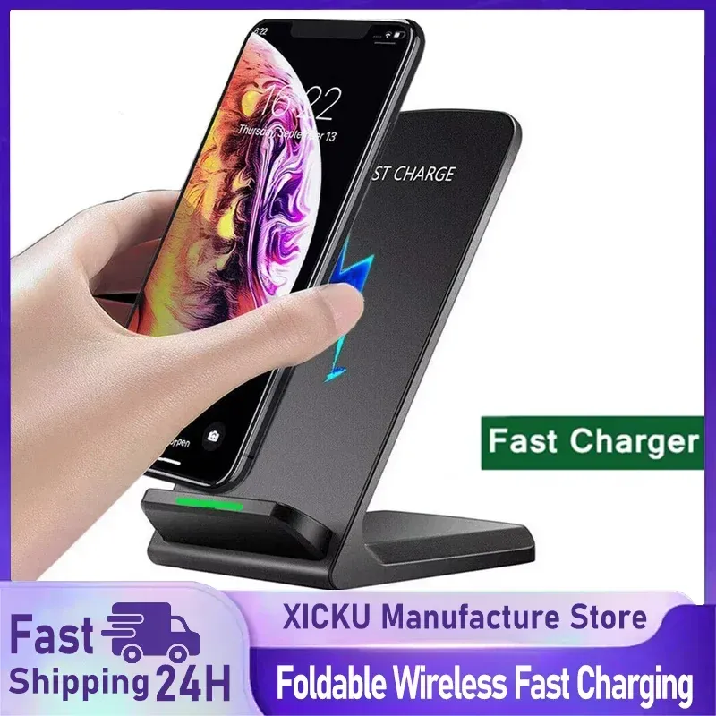 Kabellose Ladestation Kopfhörer-Handy-Schnellladegerät Halterung für iPhone 16 15 14 13 Pro Max Samsung S24 S23 Xiaomi