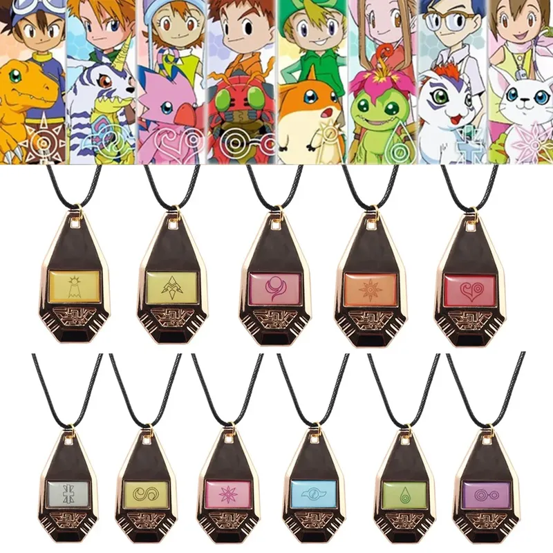 Anime Digimon Adventure Halskette, 11 Stile, Metall-Evolver-Anhänger, Csoplay-Halskette, Unisex-Schmuck, Accessoires, Geschenkdekoration
