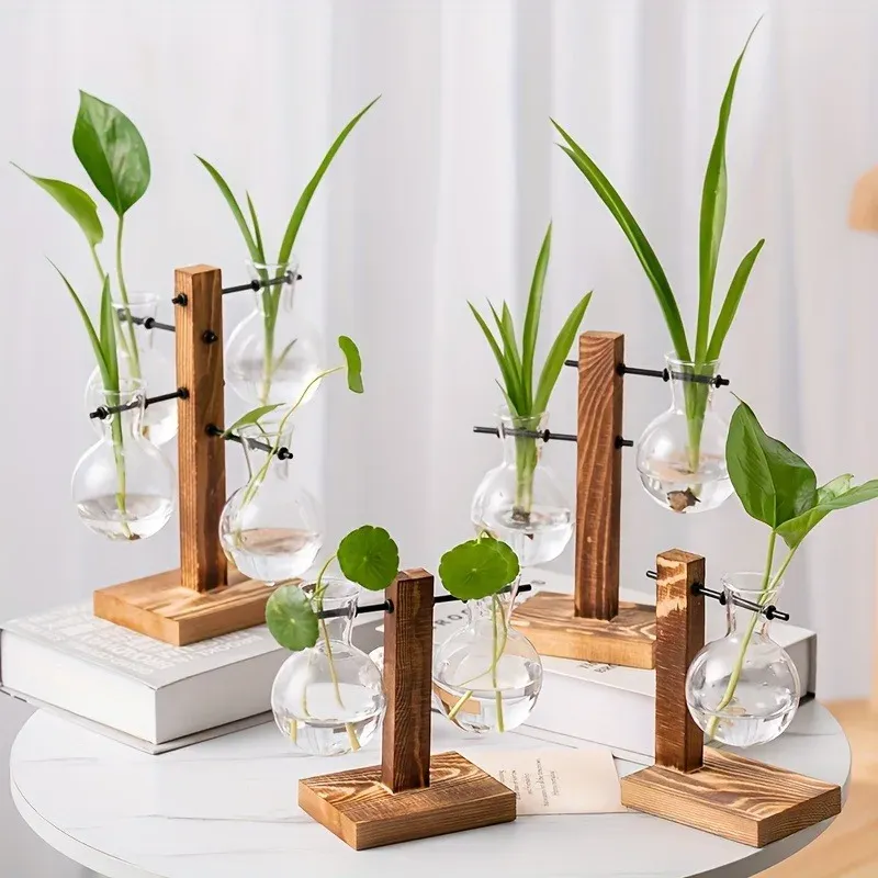 Hydrokultur-Glasvase, Vintage-Desktop-Pflanze, Terrarium, Pflanzgefäß, Glühbirne, Wasserpflanzung, Vermehrung, Vase, Pflanzgefäße, Hydrokultur-Pflanzen