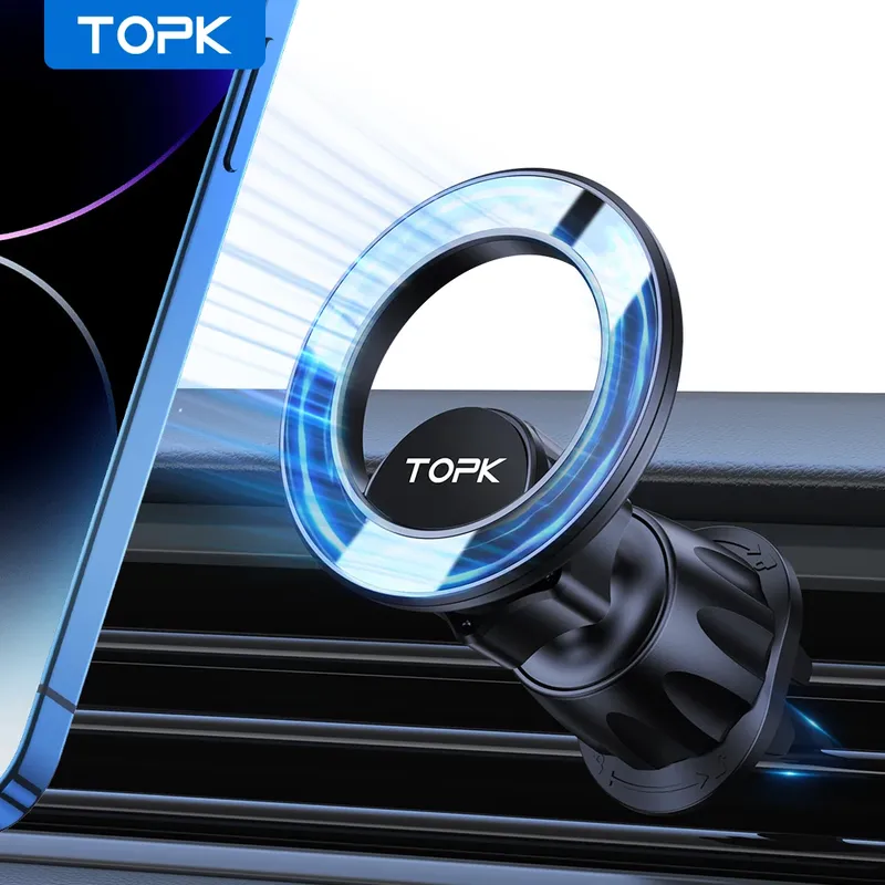 TOPK für Magsafe-Autohalterung, magnetische Handyhalterung für Auto-Lüftungsschlitze, Handyhalterung 360° °   Rotationshandyhalter für iPhone 15