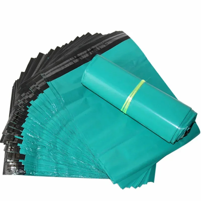 50 Teile/paket Kunststoff Poly Mailing Taschen Verdicken Grün Express Taschen Selbst-dichtende Kleidung Geschenke Kurier Umschlag Verpackung Tasche