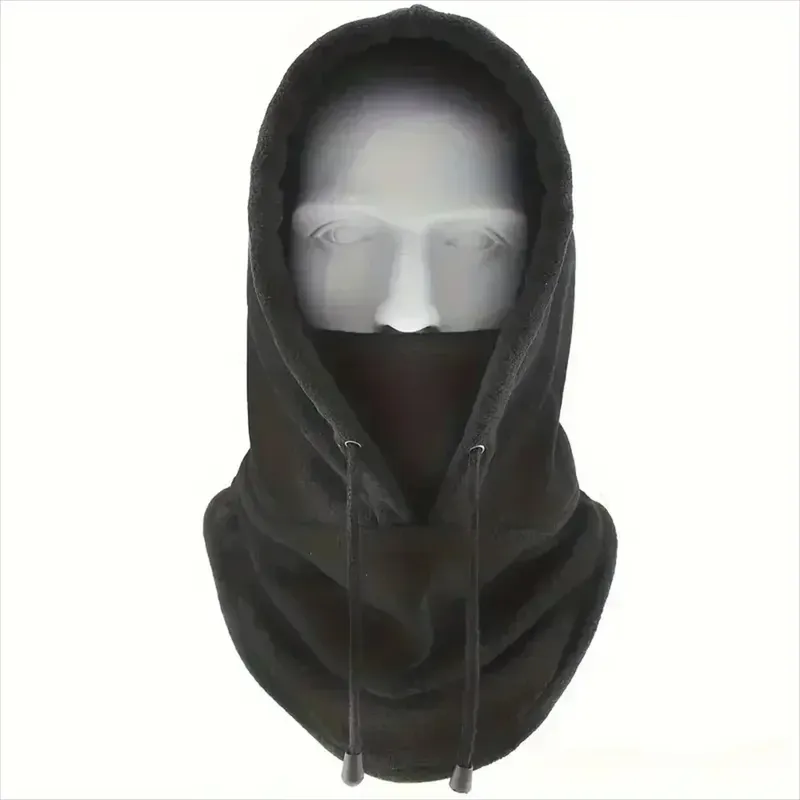 Winter Thermo-Fleece-Mütze mit Kapuze Outdoor Winddicht Kälteabweisend Ski Sport Sturmhaube Herren Damen Nackenwärmer Fahrrad Gesichtsmaske Mützen