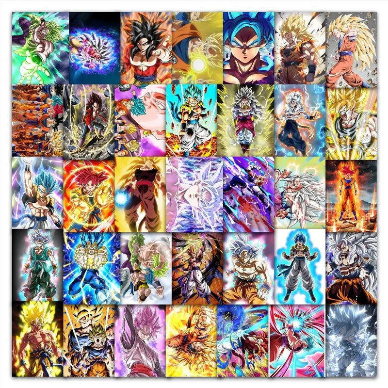 60 Stück Dragon Ball Aufkleber Pack Niedliche Anime Aufkleber Wasserdichte Handyhülle Laptop Haut Kawaii Verpackung Kunstbedarf Schreibwaren