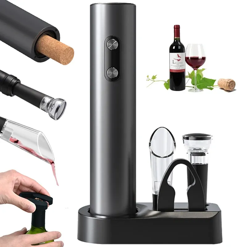 1PCS/1SET Elektrische Wein Opener Automatische Wein Flasche Korkenzieher mit Belüfter Ausgießer & Folie Cutter für küche Bar Werkzeug Party Geschenk