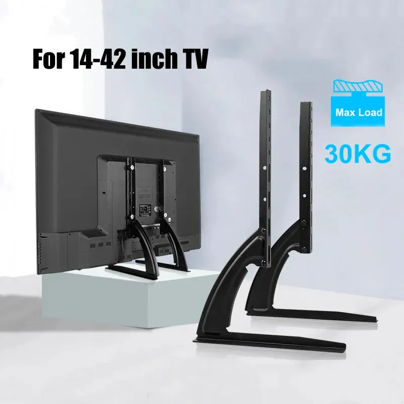 Verstellbare TV-Ständerhalterung, universelle TV-Ständerhalterung für 14- bis 42-Zoll-Monitor-Flachbildfernseher, TV-Beine, fasst bis zu 30 kg