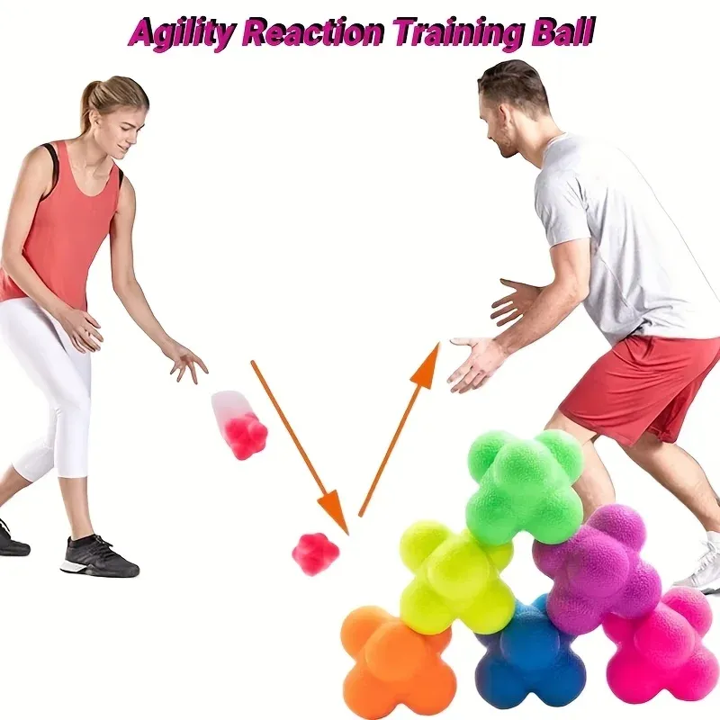 Sechseckiger Reaktionsball, Fitness, Sport, Geschwindigkeit, Beweglichkeit, Reflex-Fähigkeiten, Training, unvorhersehbares Outdoor-Spaßspielzeug