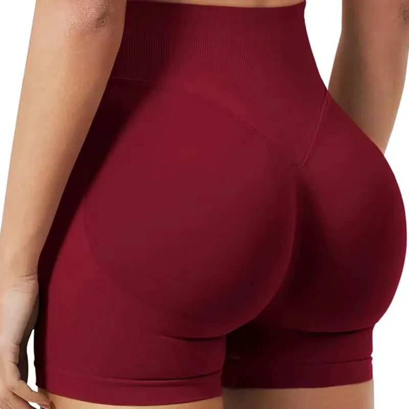 Damen-Sommershorts, niedrige Taille, nahtlose Shorts, Turnhose, Yoga-Shorts, Laufshorts und hochelastische Radsport-Trainingsshorts