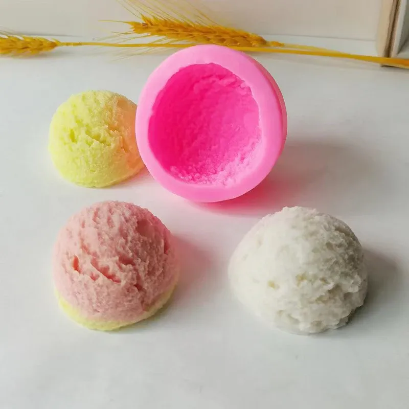 Eiscreme Ball Silikonform DIY Aromatherapie Kerze Gips Ornament Silikonform