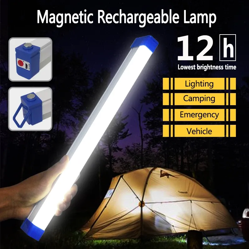 LED wiederaufladbare Lampenröhre USB 5V Notlicht Camping magnetische tragbare Beleuchtung Nachtmarkt Außenfahrzeug Hartstreifen