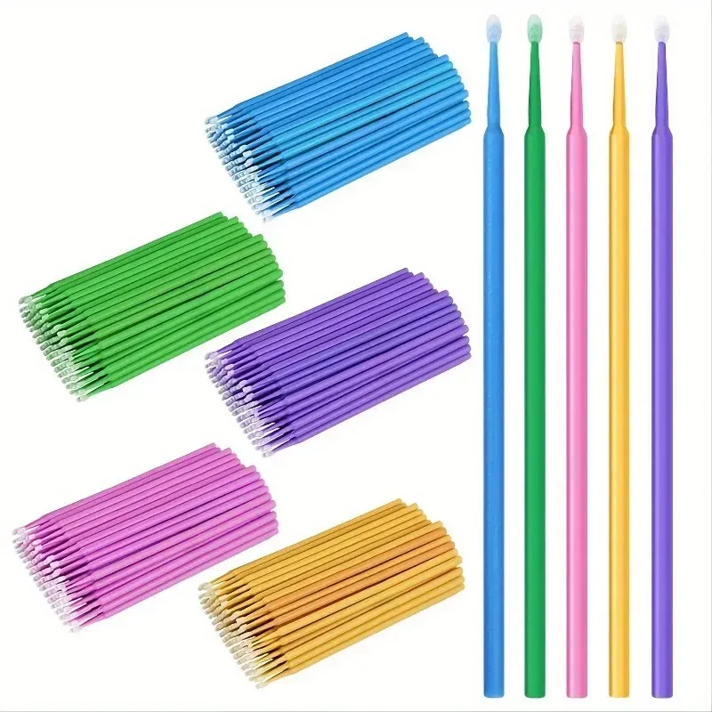 100 Stück/Packung Mini-Wattestäbchen für einfache und präzise Anwendung von Wimpernkleber. Zur Verwendung für Make-up und Wimpernreinigung sowie zum Wimpernverlängerungsprozess.