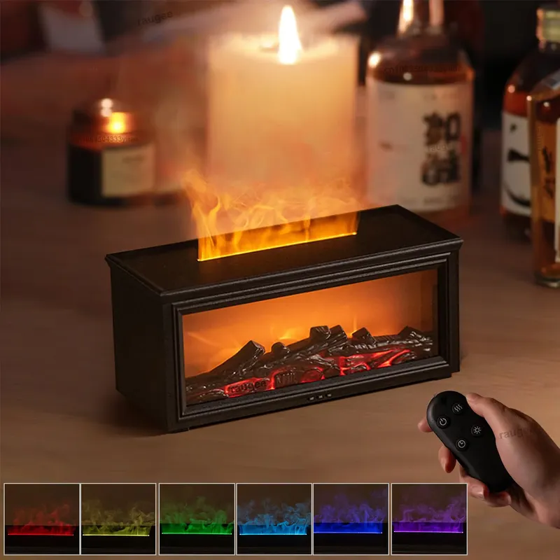 Luft Aroma Luftbefeuchter Flamme Ätherisches Öl Diffusor Duft Diffusor Hause Aromatherapie Luftbefeuchter Mit LED Licht Fernbedienung