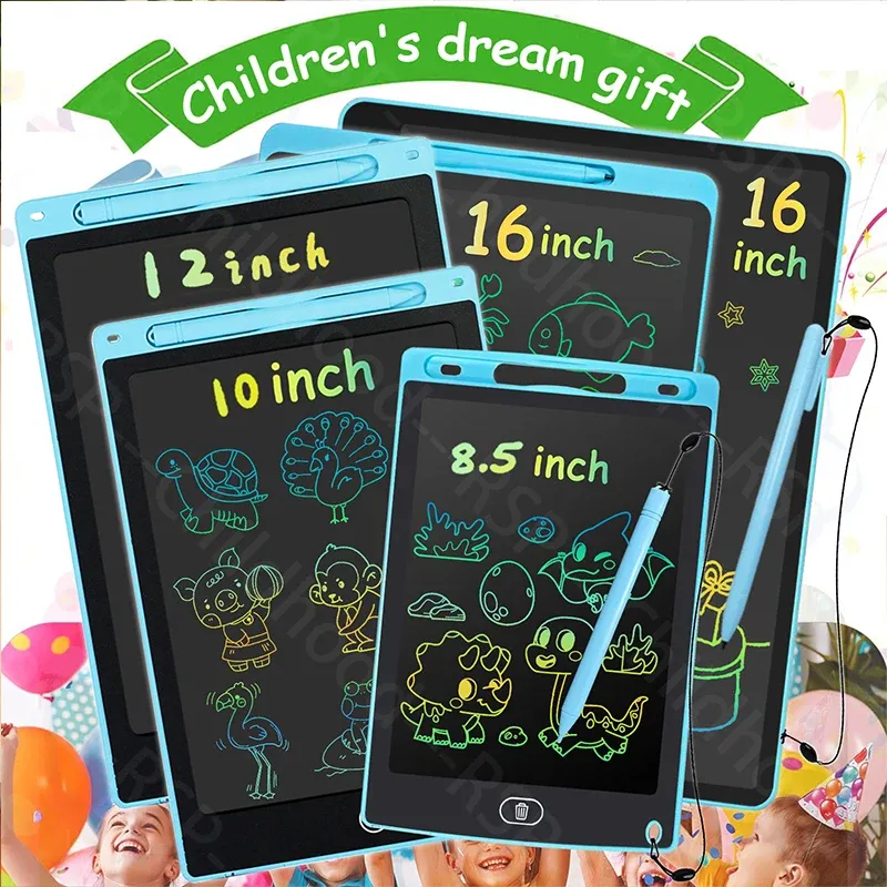 16/12/10/8,5-Zoll-LCD-Grafiktablett, Zeichentablett, elektronische Schreibtafel, 3-12 Jahre Kindergeburtstagsgeschenke/Weihnachten/Reisespielzeug