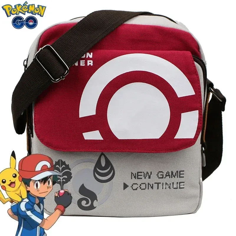 Pokemon Pikachu Einzelne Umhängetasche Männlicher Student Pokémon Anime Pokemon Pikachu Pokeball Umhängetasche Geldbörse Schultasche Geschenk