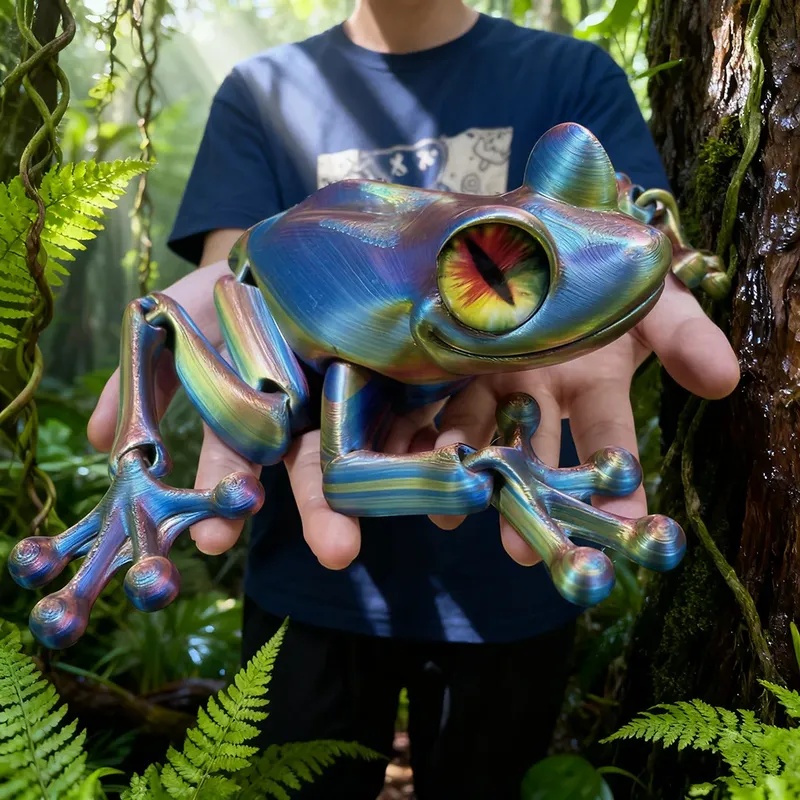 3D-gedruckte Froschstatue, flexibles 3D-gedrucktes Tier, Fidget-Actionfiguren für die Dekoration zu Hause und im Büro