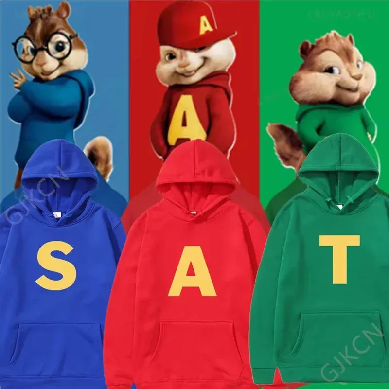 Alvin und die Chipmunks_ The Squeakquel's Pullover Woman Manfashion Drop Shoulder Sweatshirt erhältlich für den Kapuzenpullover bester Freund