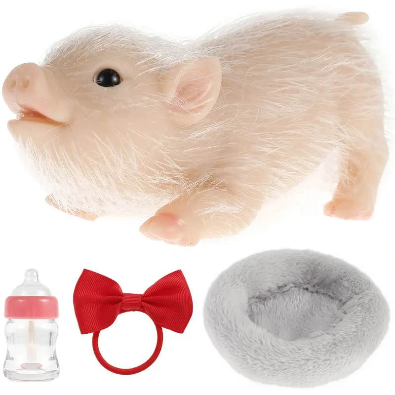 Silikon Schwein Puppe Spielzeug Nette Miniatur Kind Schweinchen Spielzeug Schwein Reborn Realistische Schwein Spielzeug Interessante Kind Weihnachten Geburtstag Puppen Geschenk