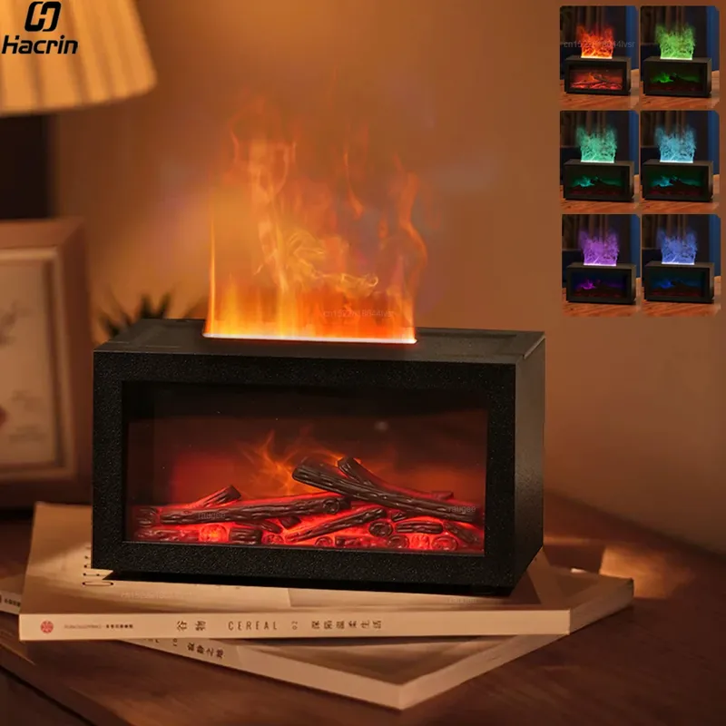 Kamin-Luftbefeuchter, Aroma-Flammen-Luftbefeuchter, Duftdiffusor, Aromatherapie-Diffusor für ätherische Öle, Feuerbefeuchter für Zuhause und Zimmer