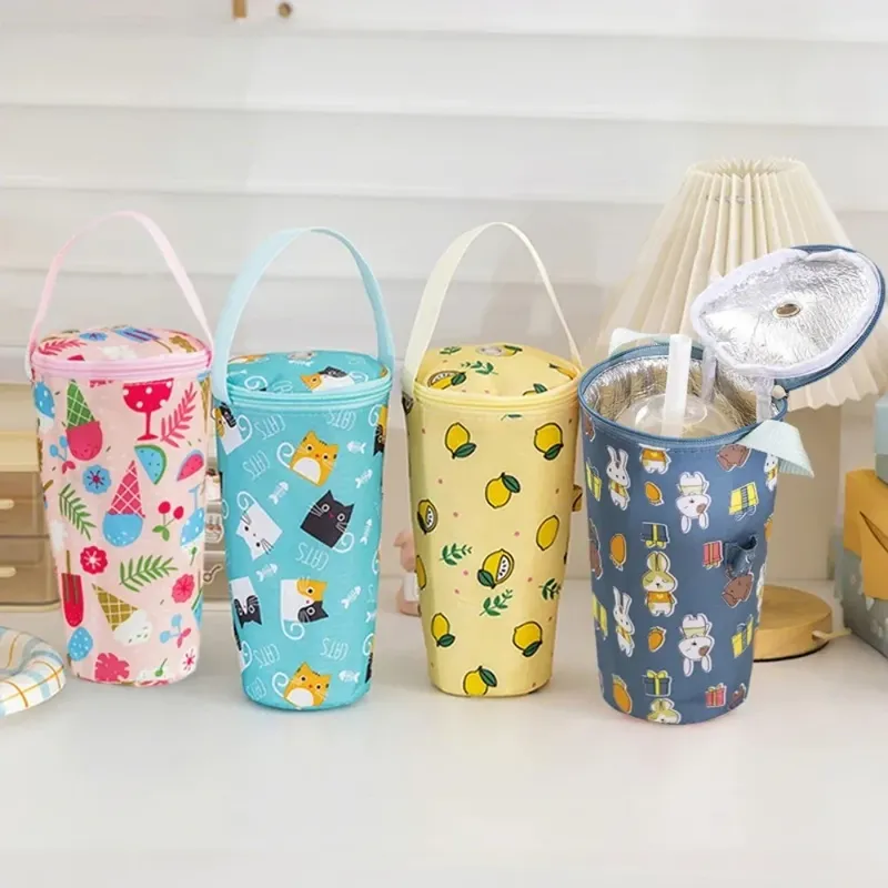 Tragbare Milch Tee Einkaufstasche Wärme Erhaltung Tasche Tragen Isolierte Tasse Abdeckung Regenschirm Tasche Handtasche Camping Drink Zubehör