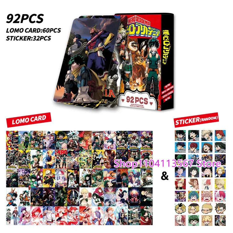 Heiße Cartoon My Hero Academy Lomo Karte doppelseitige HD Farbdruck Bild Sammlung Karten Anime Peripherie Geschenke mit Box