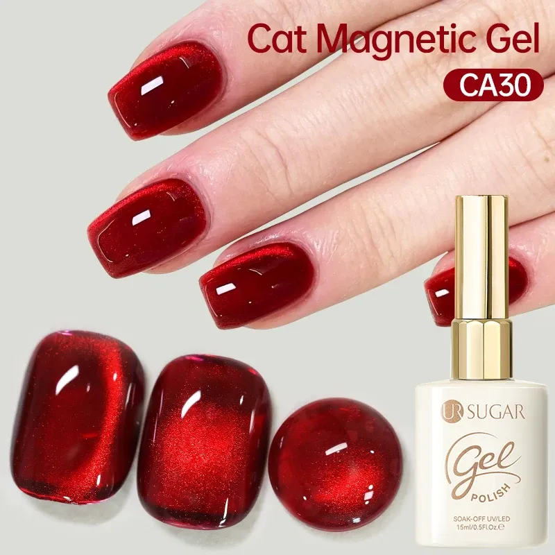 UR SUGAR 15 ml Rot Rosa Katze Magnetische Gel Nagellack Semi Permanent Soak Off UV LED Malerei Vanrish Für maniküre DIY Design