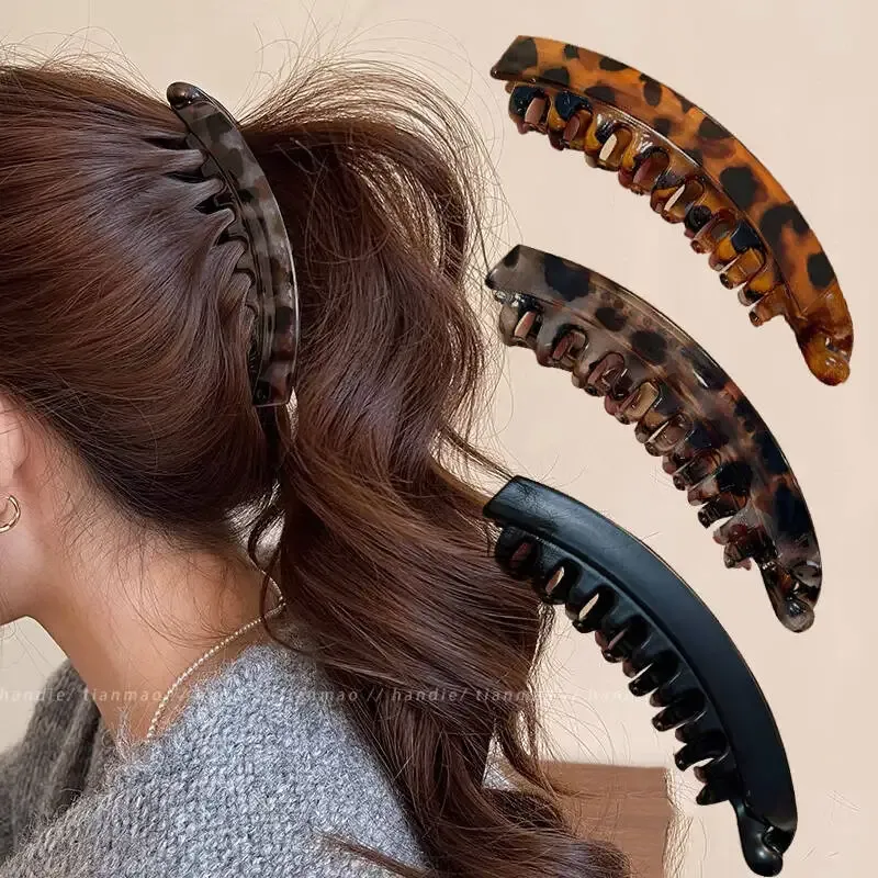 Schildpatt Banane Haarspange Fischförmige Haarnadel für Frauen Haarschmuck Haarklammern Twist Clamp Pferdeschwanz Haarspangen Kopfbedeckung